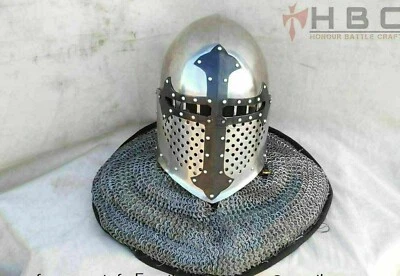 Casco Pan de Azúcar Medieval Acero Calibre 14 Personalizado SCA HNB Ennegrecido Foto 1 de 4