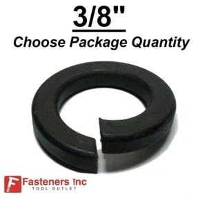 3/8" Plain Black Steel Low Carbon Standard Split Lock Washers (Pick Quantity) - Picture 1 of 2