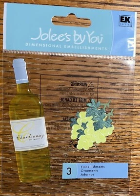 РЕДКАЯ Jolees Белая Винная Бутылка Шардоне Дегустация Винодельня Виноградник Зеленый Виноград 3D - Изображение 1 из 2