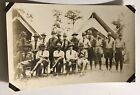 WWI US Military Army Officer Soldier Uniform Doughboy Hat Division Camp Photo