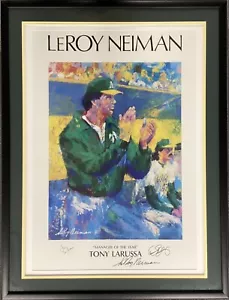 Tony LaRussa Signed Print LeRoy Neiman Art Dennis Eckersley HOF Auto Framed PSA - Picture 1 of 10