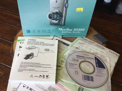 SOMENTE caixa e direções e cabos para câmera digital Canon PowerShot SD550 - Imagem 1 de 2