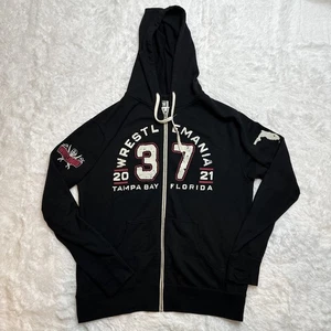 Chaqueta con Capucha WWE Wrestlemania 37 Tampa Florida Cremallera Completa Negra Talla Grande - Imagen 1 de 6
