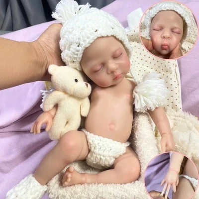 Mini 13 Inch Reborn Baby Doll Luna Girl Full Silicone Washable Body Soft Solid - Image 1 of 4