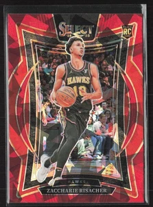 2024-25 Panini Select #86 Zaccharie Risacher rojo hielo agrietado Prizm - Imagen 1 de 2