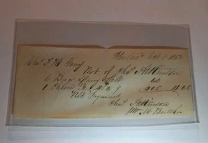 RARE Pre-Civil War Note 1856 PAYMENT RECEIPT 1862 " PAYMENT/RECEIPT" $4.65 - Picture 1 of 6