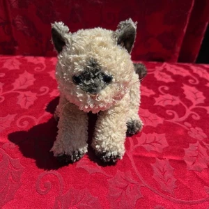 Gund Bootsie Kitty Cat 1137 Peluche Peluche Giocattolo Marrone Grigio Rosa Naso - Foto 1 di 9