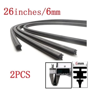 2pcs 26" Car Rubber Wiper Blade Refill Replacement Strip Cut to Size Accessories - Picture 1 of 18