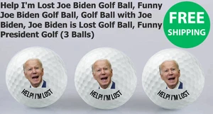 3pk Hilfe Ich bin verloren Joe Biden Golfball Lustiger Präsident Golf UV bedruckte Golfbälle - Bild 1 von 9