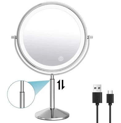 NEW 9" Light Up Makeup Vanity Mirror 10X Magnification With Lights Rechargeable - Image 1 of 4