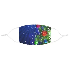 Máscara facial de tela azul Navidad adornos copos de nieve Navidad - Imagen 1 de 6