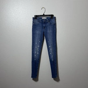 Levi’s Kids Girls Denim 701 Super Skinny Jeans Star Print size 8 - Picture 1 of 9