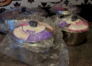 4 X Vintage Polaris Stainless Steel Pans Pots Saucepans Set 18cm 16cm 14cm 26cm - Picture 1 of 10