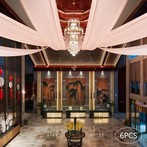 6PCS 5x30FT Ceiling Drapes Ceiling Draping Backdrop Curtains for Party Wedding - Picture 1 of 84