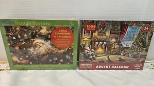 Lote 2 Rompecabezas Calendario Adviento Navidad 1000+ Piezas Cada Uno - Santa Claus NUEVO - Imagen 1 de 6