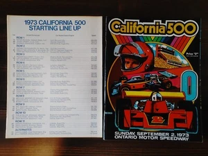 1973 California 500 Racing Program & Lineup Sheet Ontario Motor Speedway NASCAR  - Picture 1 of 5
