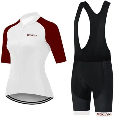 (Vendedor de EE. UU.) Conjunto de camisa de bicicleta de manga corta para mujer + juego de babero Foto 1 de 3