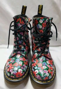 Dr. Martens 1460 Pascal Floral Mash Up Combat Boots Women Sz 5 Leather Lace Up - Picture 1 of 12