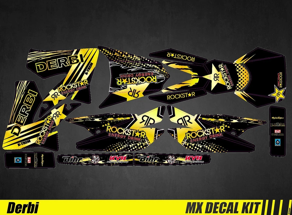 Kit de calcomanías MX para Derbi 50 - ROCKSTAR Foto 1 de 1