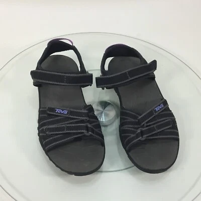 Sandalia Teva Tirra Juvenil Unisex Negra Gancho y Lazo EE. UU. Talla 13 #1413 Foto 1 de 4