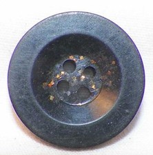 5 Vintage Composite Buttons Black Plastic Glitter 4 Sew Thru Holes #4