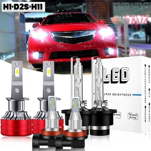 For Acura TSX 2004 - 2008 LED / HID Headlights Hi/Lo Beam + Fog Light Kit 6000k - Picture 1 of 12