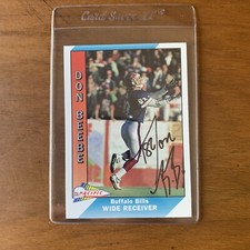 Don Beebe Signed Autographed 1991 Pacific NFL Football Card Buffalo Bills