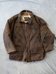 Barbour Bushman Wachsjacke Herren XL braun klassisch Country Chore Utility Mantel - Bild 1 von 9