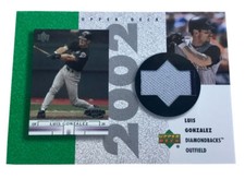 2002 UD Authentics - Reverse Negative Jerseys #RLG Luis Gonzalez Jersey Card