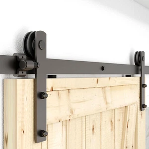 Sliding Barn Door Hardware Kit 4-20FT Rail Hanger Set Heavy Duty for Single Door - Picture 1 of 34