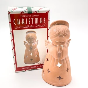 Vtg House of Lloyd Praying Angel Terracotta Tea Light Votive Candle Holder 6" - Picture 1 of 12