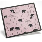 Placemat Mousemat 8x10  - Pink Bear Pattern Mountain Hiking Travel  #46054