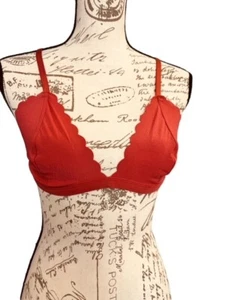 Victorias Secret Seamless Scalloped Unlined Bralette Bra Pink Rose Blush Large - Picture 1 of 9