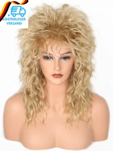 Lemarnia 80Er Jahre Rocker Perücke Hellbraun Vokuhila Perücke Für Damen Rock Div - Bild 1 von 12