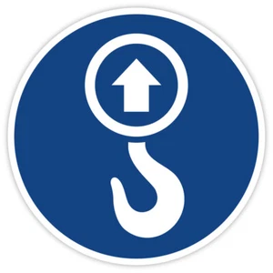 25x Sticker "Attachment Point Lifting Point" Crane Sticker on Sheet Blue | 2 Sizes - Picture 1 of 2