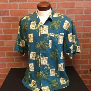 Bermuda Bay Hombre Talla Mediana Informal Botón Abajo Camisa Manga Azul, Marrón y Verde - Imagen 1 de 4
