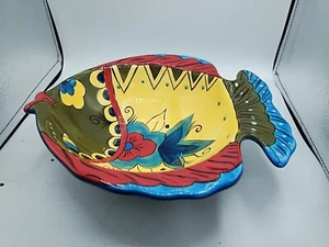 Servizio da tavolo galleria dipinto/artigianale a mano Toluca a forma di pesce 8” Talveea  - Foto 1 di 9