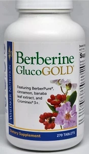 Dr. Whitaker Berberine GlucoGold Improved Formula 270 Tablets Sealed Exp 03/2026 - Picture 1 of 6