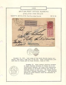 1902 CARTOLINA NON CONSEGNATA SCUDI DEL NORD VIENNA TEMPORIZZATA DATATA DUPLEX TIMBRO POSTALE 1573 - Foto 1 di 3
