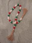 Christmas Themed Wood Garland Beads - Hand Crafted