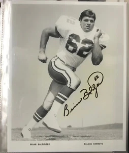 Vintage Dallas Cowboys #62 Brian Baldinger 8x10 (selten) signiert schwarzweiß Action Foto - Bild 1 von 1
