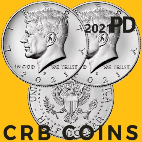 2021 P&D United States Kennedy Half Dollar 2 Coin Set - (UNC) KM#A202b - HD21PD Cover