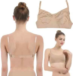 iMucci Clear Strap Bra Professional Dance Bra, Size M - Picture 1 of 4