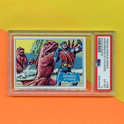 1966 Series B Topps Batman Blue Bat Puzzle Back PSA 6 Trading Card #10B - Image 1 of 4