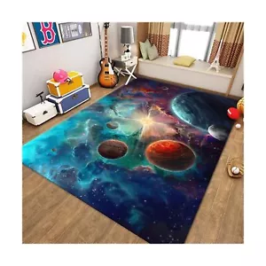 Large Washable Rugs for Boys Room Outer Space Planet Print Floor Carpets for ... - Picture 1 of 8
