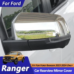 2PCS Silver Car Side Rearview Mirror Cover Cap Trim For Ford Ranger 2023 2024 - Picture 1 of 10