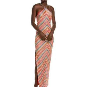 Gilt Liv Foster Foil Knit Column Dress SZ 4 - Picture 1 of 7