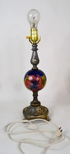 Moorcroft Cobalt Anemone Ball and Cast Metal Cherub Angels Lamp Base - Bild 1 von 14