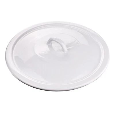 Deckel für Wassereimer Eimer 10 Liter weiß emailliert Putzeimer mit Holzgriff - Bild 1 von 4