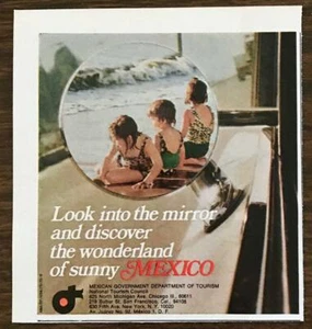 1972 Mexican Tourism Print Ad Look in Mirror Discover Wonderland Sunny Mexico - Picture 1 of 1
